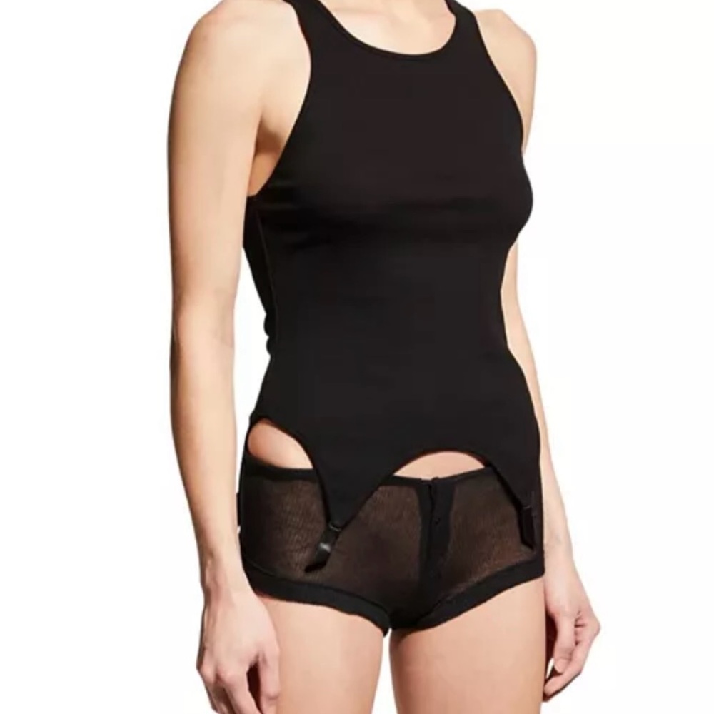 Kiki de Montparnasse Black Ribbed Garter Tank